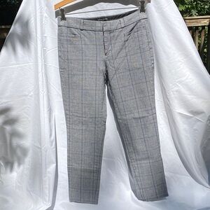 Banana Republic Women’s Navy Plaid Sloan Crop Pants - size 2